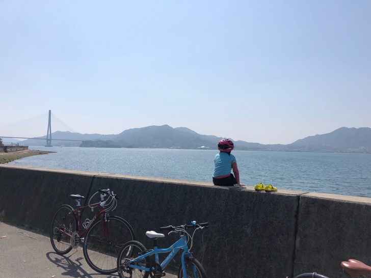 しまなみ海道の広島県側から多々羅大橋を眺める