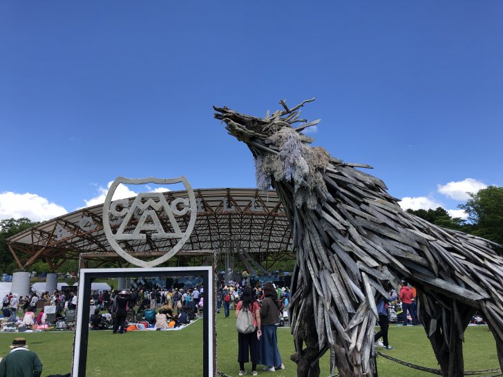 アコチルキャンプ2018の2日目メインステージ前