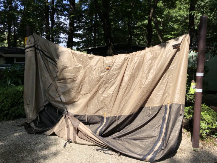 C&C那須高原のキャンポールはテントを乾かすのに便利
