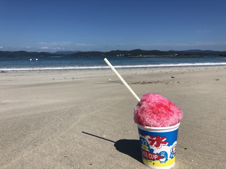 さきしま半島の先端にある御座白浜海水浴場