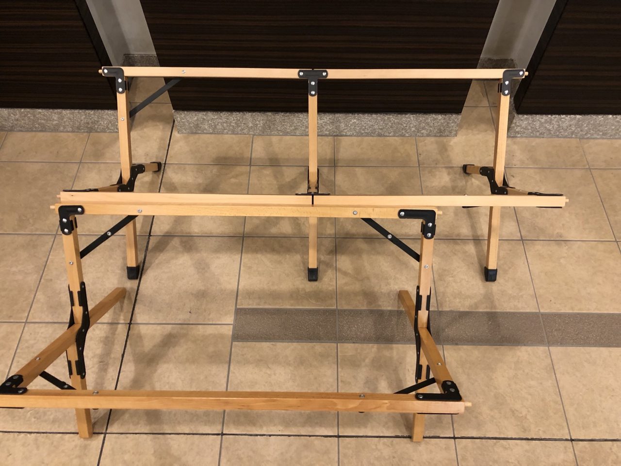 スライド式二つ折りローテーブル フラットバーナービルトイン 