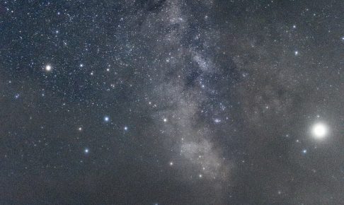 野島崎灯台で撮影したベンチと天の川