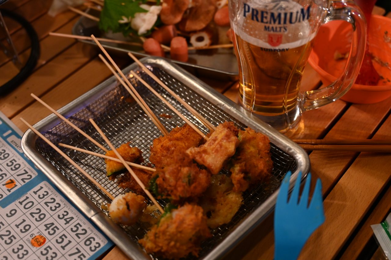 C&C那須高原で串揚げ食べながらビンゴに参加