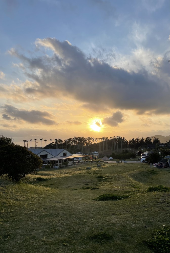 ogawaクーポラのカタログ撮影に使われた場所から夕陽を撮影