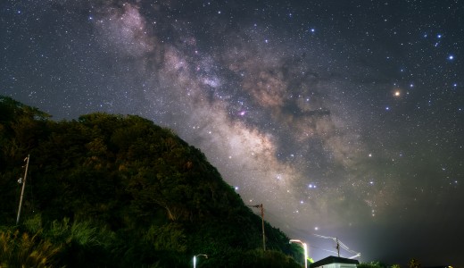 キャンプマナビスで星空撮影。海サイトから天の川×テント星景